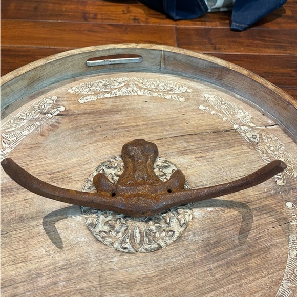 10” Rustic Aged iron steer wall hook - Picture 8 of 8